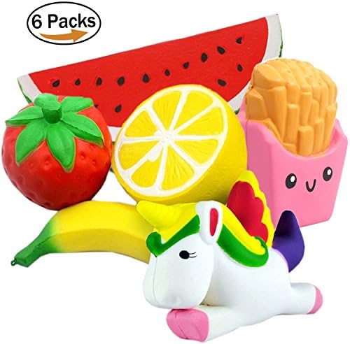 6 Pack Jumbo Slow Rising Stress Reliever Squishy Squeeze Cute Cats Squishes for Kids and Adults