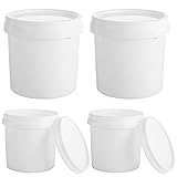 4 Pack White Plastic Pail Plastic Bucket with