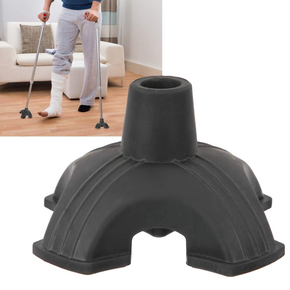 Crutches Rubber Ends,Self Standing Rubber Four Base Support Anti Skid Walking Cane Pad 19mm Adds Stability to Your Walking Cane