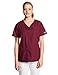 Cherokee Women's Scrubs Flexibles Sporty V-Neck Knit Panel Top, Wine, Large