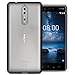Nokia 8 Case, CoverON ClearGuard Series Hard Slim Fit Phone Cover with Clear Back and Flexible TPU Bumpers for Nokia 8 - Black / Clear