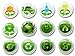 3D Semi-Circular Go Green Clean Energy Renew Recycle Reuse Save The Earth Conserve Water 12 Pieces Bubble Home Button Stickers for iPhone 5 4/4s 3GS 3G, iPad 2, iPad Mini, iTouch
