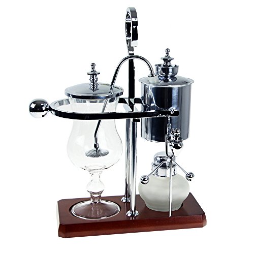 LNC Royal Belgian Balance Coffee Machine Syphon Maker with Refractory Borosilicate Glass Easy to Clean 11 x 4.3 x 13.7 Inches