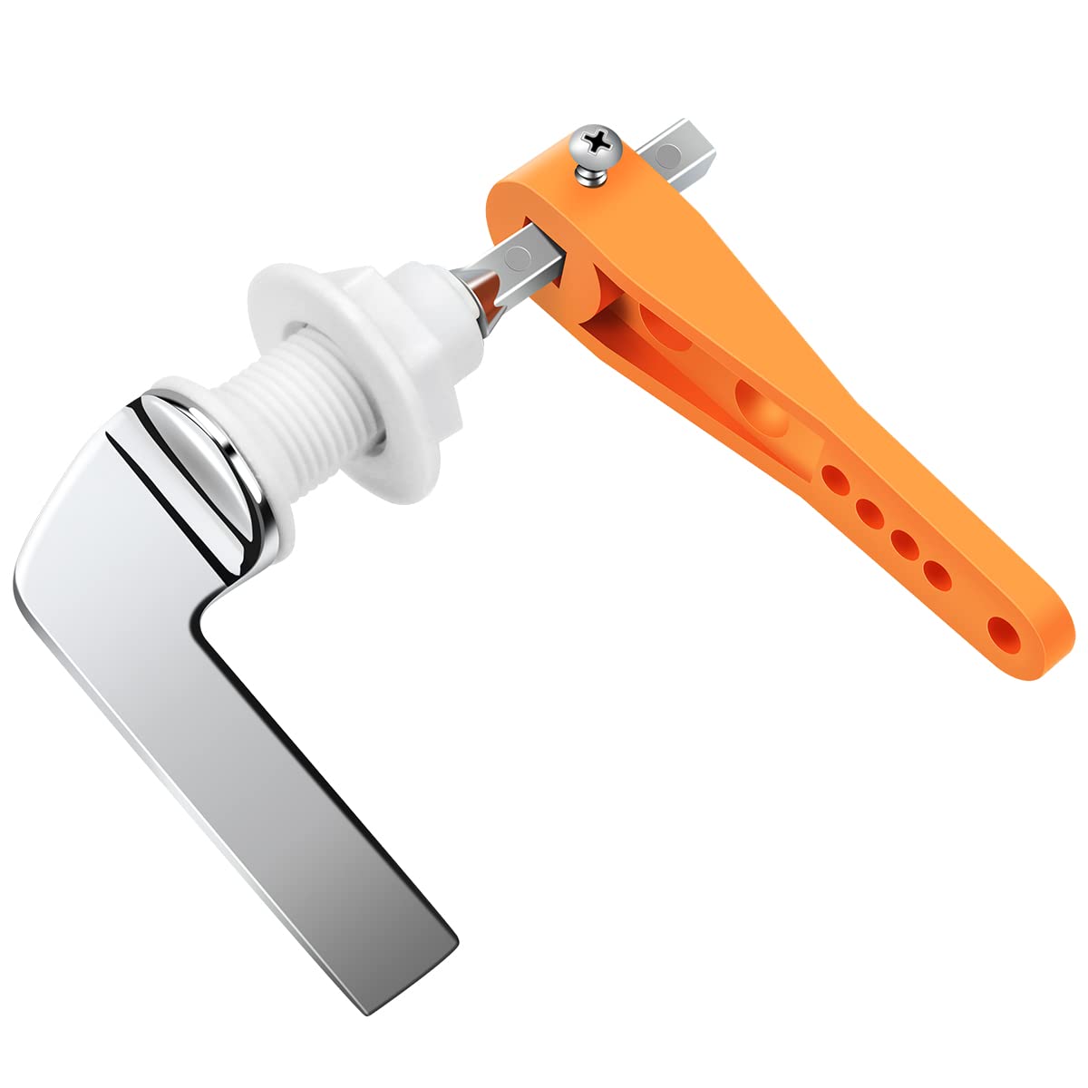 Fantasyon Toilet Handle Replacement Chrome Plated Replacement Metal Handle for Toilet WC Cistern Flush Lever