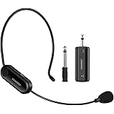 Aokeo Wireless Microphone Headset, UHF Wireless Headset Mic System, 160ft Range