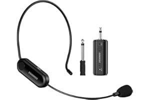 Aokeo Wireless Microphone Headset, UHF Wireless Headset Mic System, 160ft Range