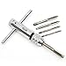 Tonsiki Adjustable M3-M8 3mm-8mm HSS T-Handle Reversible Ratchet Wrench Tapping Threading Tool with Sliver Hand Screw Tap