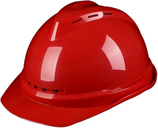 red hard hats construction