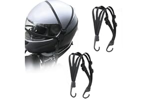 WOKYO Motorcycle Helmet Luggage Strap Rope Retractable Highly Elastic Luggage Binding Cord Cargo Rack Strap with 2 Hooks for Hand Truck Camping Motorcycle Cars Bikes Luggage Racks