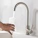 Comllen Kitchen Sink Faucet, Tall Bar Faucets Single Hole, High Arc Stainless Steel, 360° Swivel Spout, Single Handle, Brushed Nickel Kitchen Faucets for RV Prep Kitchen, Hot &Cold Water Hose