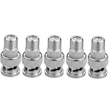 Eightnoo BNC Male Plug to F Female Jack Adapter Coax Connector Coupler adapters CCTV Camera (Pack of 5)
