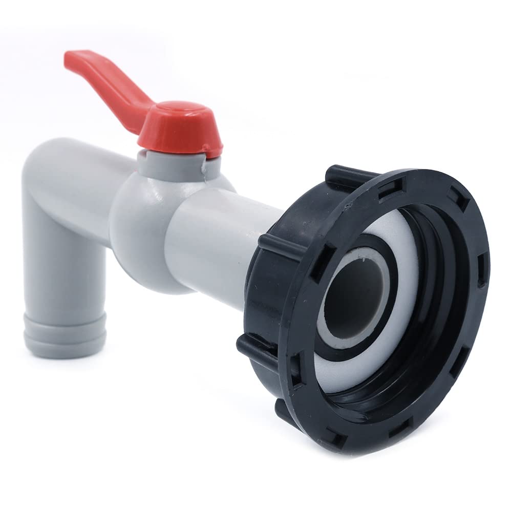 CENPEK Tap Ball Valve Plastic IBC Tank Adapter S60x6 60mm 90 Degree Extended Outlet Valve Tank Hose Fitting Parts