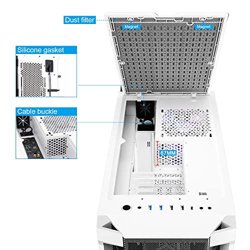 Segotep T1 White FullTower EATX Gaming PC Case, Graphics Card