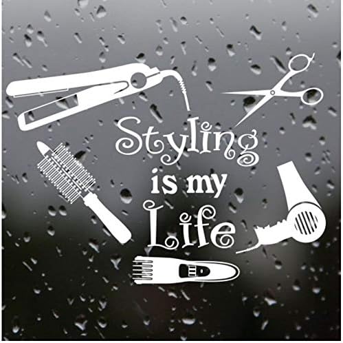 55X75cm Hair Salon Wall Sticker Hair Nail Beauty Salon Scciors Hair Dryer Vinyl Wall Decal Sticker Removeable Hair Shop Decorative Decor