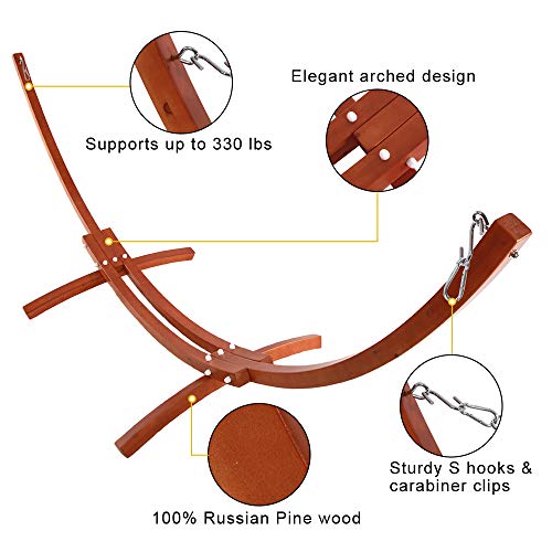 OnCloud Hammock Wood Arc Stand with Double Hammock (10.5 ft)