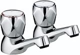 Bristan Club Basin Taps Chrome Plated With Metal Heads 1/2 In BSP view 1