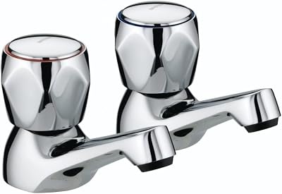 Bristan Club Basin Taps Chrome Plated With Metal Heads 1/2 In BSP