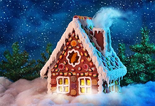 100 安い Baocicco B07g77lnq7 クリスマスデコレーション付き 煙 部屋 デザート つや消しスノーフィールド 森 松 背景 写真 ビニール 10x8フィート バックドロップ ドリーミー 雪の夜 自家製ジンジャーブレッド バックペーパー背景布