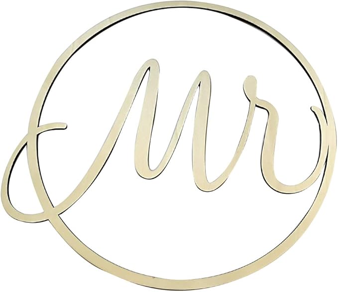 Togethluer Mr & Mrs Señales para Silla de Boda, diseño de Aros Florales