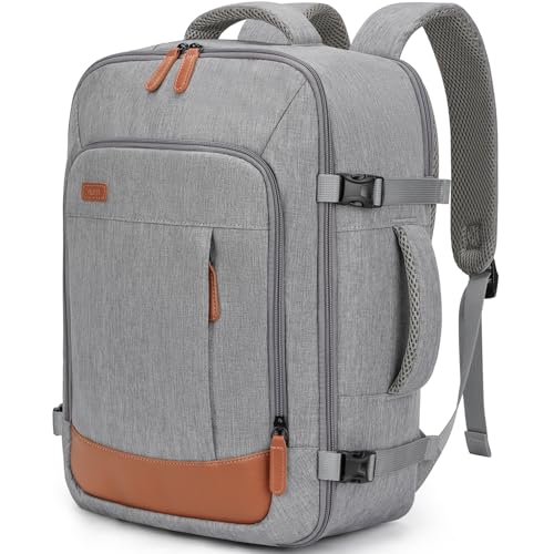 Mochila 40x30x20 Ryanair, 24L Mochila Viaje Hombres Mujeres, Mochila Viaje Cabina Impermeable Easyjet Wizz Air Vueling, Maleta Cabina Apta para Portátiles de 15,6 Pulgadas, Gris
