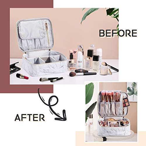 Travel Makeup Bag,Stagiant Cosmetic Bag,Organizer for Cosmetics Makeup Brushes Toiletry Travel Accessories with Dividers,Travel Case for Women,Marble 6 Travel Makeup Bag,Stagiant Cosmetic Bag,Organizer for Cosmetics Makeup Brushes Toiletry Travel Accessories with Dividers,Travel Case for Women,Marble
