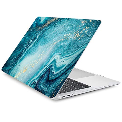 Batianda Case for Latest 2018 2017 2016 MacBook Pro 15 inch with Touch Bar (Model:A1707/A1990) Premium Hard Protective Shell with Gradient Keyboard Cover (Green River Sand)