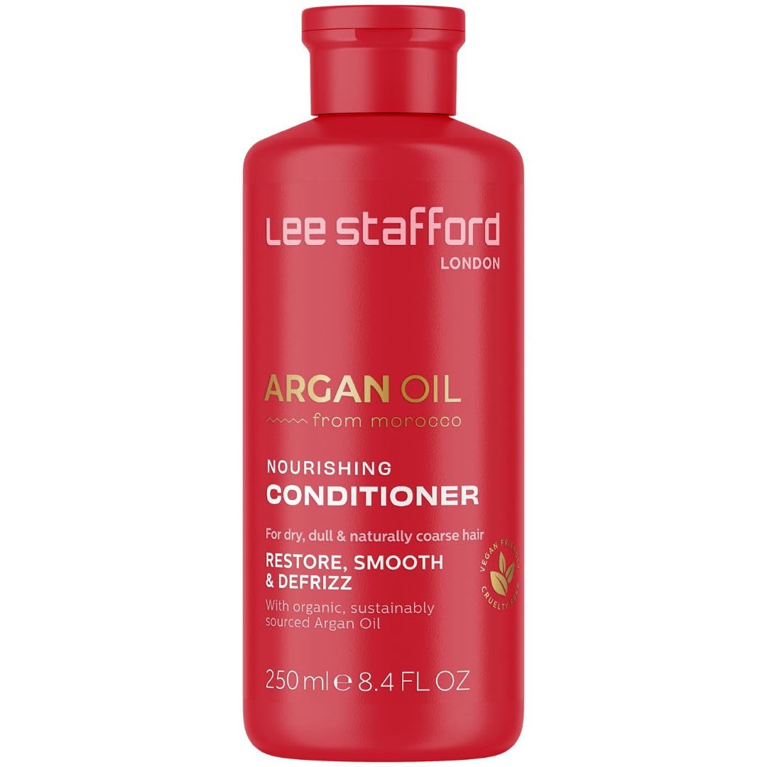 Lee Stafford Moisturizing Conditioner | Argan Oil Collection - Best for Dry, Dull Hair to Repair & Hydrate for Silky Smooth Soft Shine, Salon Grade Gloss Finish, Detangling, Restore Split Ends, 250 ml — image 1