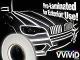 VViViD Reflective Fine Line Detail Tape Stripe 1cm x 3m Prelaminated for Interior/Exterior Use (Silver White)