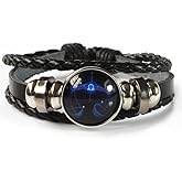 Fuqimanman2020 Zodiac Signs Spirit Bracelet Adjustable 12 Constellation Bracelet Multilayer Black Leather Wrap Bracelets Christmas Birthday Jewelry Gifts for Women Men