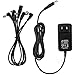 Pawfly Pedal Power Adapter Supply 9V DC 1A for Guitar Effect Pedal with Cable 5 Way Daisy Chain Cord