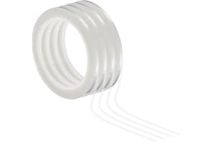 PATIKIL 1/8" Whiteboard Tape, 4 Pack Thin Dry Erase Tape for Graphic Chart Marking DIY Art, Transparent