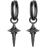 CYMYSS 925 Sterling Silver Dangle Earrings for Women, Small and Large Hypoallergenic Hoop Earrings Trendy huggie Earrings Drop Jewelry Gifts for Sensitive Ears