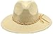 Women's Braid Straw Wide Brim Fedora Hat UPF 50+ w/Adjustable Drawstring