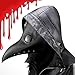 Plague Doctor Bird Mask Long Nose Beak Cosplay Steampunk for Halloween Party Costume Black Full Head Mask