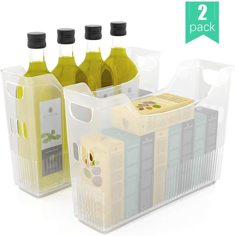 2 Pack Kitchen Organization and Storage Cabinet, Clear Plastic Organizers