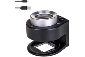 Bysameyee 30X Handheld Rechargeable Magnifying Glass Jewelers Loupe with Light, 6 LED Desktop Metal Magnifier Portable Eye Loop for Textile Optical Jewelry Coins Currency Stamps