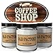 Scented Candles - Coffee Shop - Decorative Aromatherapy - Handmade in The USA with Only The Best Fragrance Oils - 3 x 4-Ounce Soy Candles