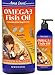 Ultra Premium Wild Caught Omega 3 Fish Oil for Dogs, Cats, Rabbits – Best For Full Glossy Coat, Ear Infections, Allergies, Dry Itchy Skin, Shedding. Essential Fatty Acids DHA & EPA, 16oz Pump