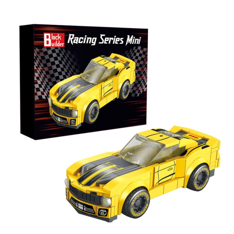 Block Builder Racing Car Mini Building Block Set (232 Pieces). Racing Car Building Blocks for Kids and Adults