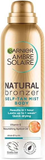 Garnier Ambre Solaire Natural Bronzer Self Tan Body Mist Medium 150ml