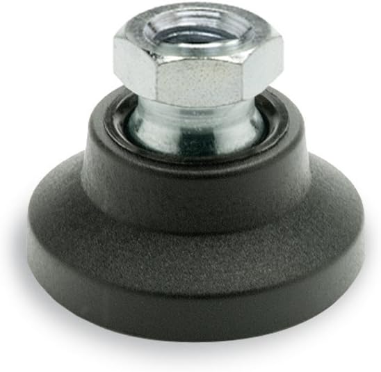 Ganter Standard Elements GN 343.3 of 60 A/Swivel Feet with Threaded Bushing, Black, Set of 4, Gewinde d2: M16