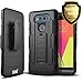 Starshop LG V20 Case, [Dual Layers] Kickstand with [0.33m 9H Tempered Glass Screen Protector Included] and Locking Belt Clip (Black)