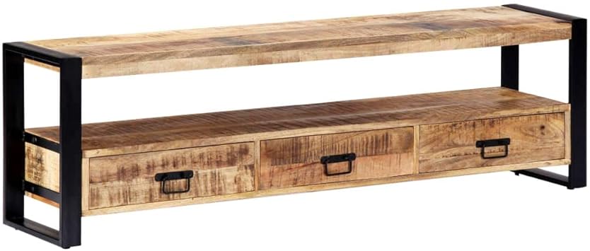 vidaXL Mangoholz Massiv TV Schrank mit 3 Schubladen 1 Fach TV Möbel