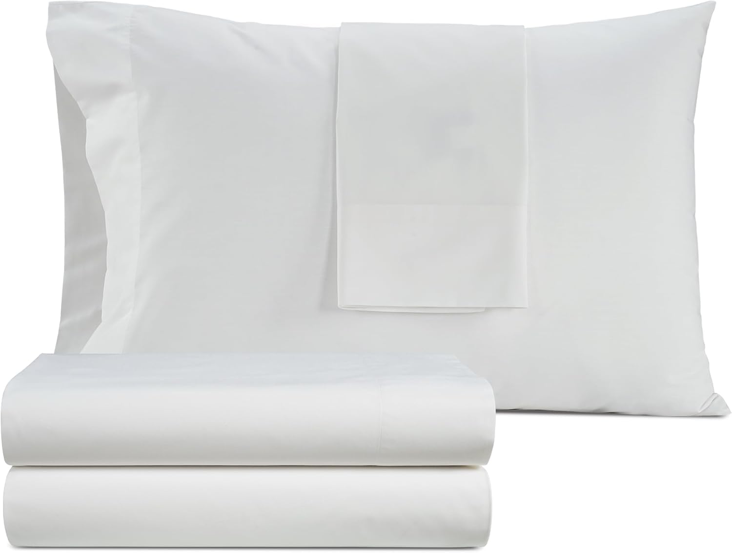 Photo 1 of IZOD 100% Egyptian Cotton Sheets Set Twin XL Size, Cotton Percale Crisp Sheet Set 3Pc, Lightweight & Deep Pocket fits Upto 17",Long-Staple Soft Combed,Hotel Style Sheets Luxury Bedding Sheet-White
