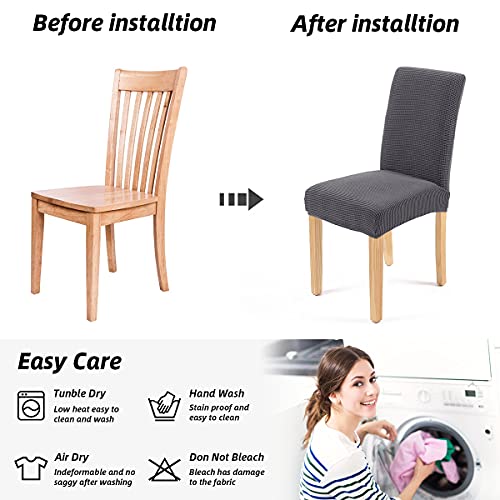 Dining Room Chair Covers, Removable Stretch Dinning Kitchen Chairs Slip Cover Parson Slipcovers for Home, Hotel, Banquet, Ceremony | Gray