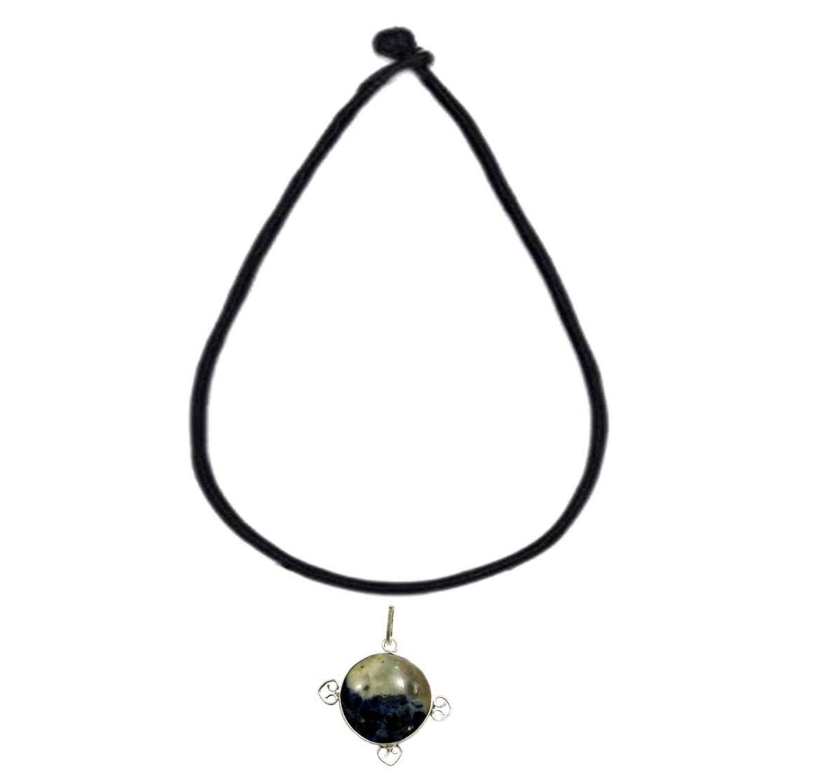 Purpledip Sodalite Round Pendant: Reki Energized Good Luck Charm (11684)