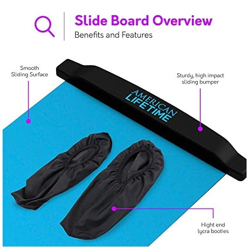 American Lifetime Slide Board - Workout Board for Fitness Training and Therapy with Shoe Booties and Carrying Bag… - Image 4