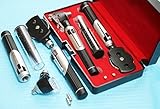 New LED- Mini FIBER OPTIC ENT DIAGNOSTIC SET Otoscope DOUBLLE HANDLE + 2 FREE BULBS ( CYNAMED BRAND )