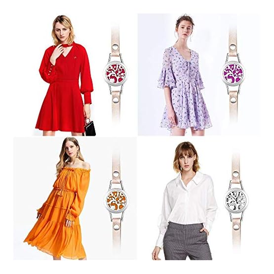 Essential-Oil-Diffuser-Bracelet-Aromatherapy-Bracelet-Jewelry-Stainless-Steel-Locket-Leather-Band-with-8pcs-Washable-Refill-Pads-Birthday-Gifts-for-WomenGirlfriend-MotherSisterAunt Essential-Oil-Diffuser-Bracelet-Aromatherapy-Bracelet-Jewelry-Stainless-Steel-Locket-Leather-Band-with-8pcs-Washable-Refill-Pads-Birthday-Gifts-for-WomenGirlfriend-MotherSisterAunt