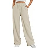 Braroz Women's Wide Leg Sweatpants High Waisted Lounge Travel Pants Loose Casual Fall Fashion Outfits with Pockets